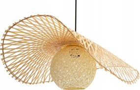 Stropné svietidlo BOHO hat - bambusové/čierne