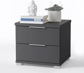 Nočný stolík s 2 zásuvkami Smilla, výška 43 cm, grafitový