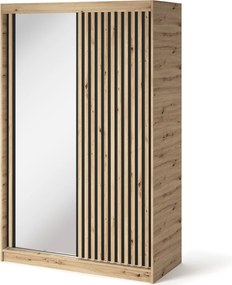 Šatní skříň Emerio se zrcadlem 120 cm dub Artisan