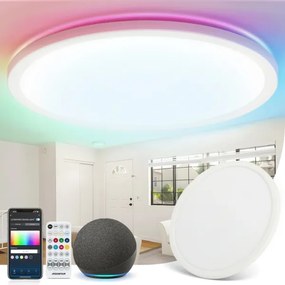 Aigostar - LED RGBW Stmievateľné stropné svietidlo LED/36W/230V 3000-6500K biela +DO