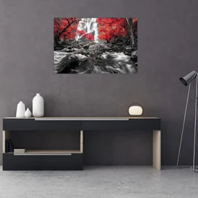 Obraz - Vodopády v jesennej krajine (90x60 cm)