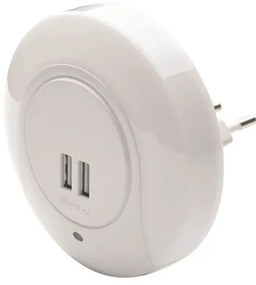 ACA Lighting Nočné svetlo do zásuvky 1W/4000K/IP20/2xUSB