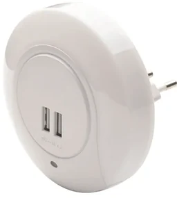 ACA Lighting Nočné svetlo do zásuvky 1W/4000K/IP20/2xUSB