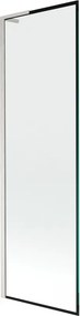Mexen Next L, 1-krídlová vaňová zástena 60 x 150 cm, 6mm číre sklo-čierny vzor, 6mm číre sklo, profil brúsená oceľ, 895-060-000-03-70-97