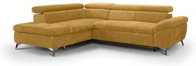 Rozkladacia rohová sedačka do L SALERNO ľavá žltá