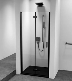 Polysan, ZOOM BLACK sprchové dvere do niky 800 mm, lavé, číre sklo, ZL4815BL-01