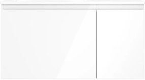 Mexen Orio, kúpeľňová skrinka 90 cm s umývadlom Vela ľavá, 1S, 1D, biela lesklá, 91A13-09047-3-BBFF00-W23L00