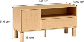 TV skrinka CAJA dub bookmatch 120 cm