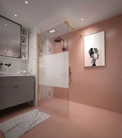Erga Paris, sprchová zástena Walk-In 80x200 cm, 8mm číre/mliečne sklo, zlatý lesklý profil, ERG-V02-PARIS-080x200-MF-GD