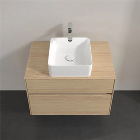 VILLEROY &amp; BOCH Collaro závesná skrinka pod umývadlo na dosku (umývadlo v strede), 2 zásuvky, s LED osvetlením, 800 x 500 x 548 mm, Nordic Oak, C037B0VJ