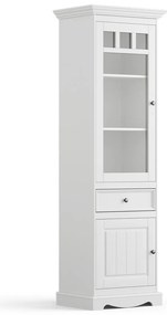 PROXIMA.store - Rustikálna vitrína ľavá 2s.1 - BELLUNO ELEGANTE FARBA: biela