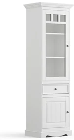 PROXIMA.store - Rustikálna vitrína ľavá 2s.1 - BELLUNO ELEGANTE FARBA: biela
