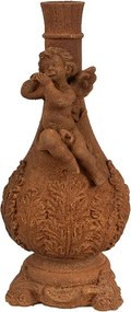 Dekoratívne svietnik hrdzavá figúrka anjel - 10*10*23 cm