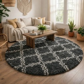 Protišmykový koberec DECOR sivý kruh