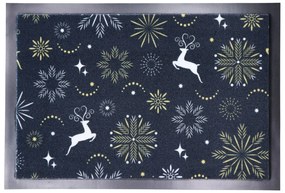 Rohožka vianočná Snehové vločky so sobmi, 40x60, viacfarebná, Mercury Flooring
