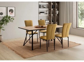 Jedálenská stolička v horčicovej farbe v súprave 4 ks Holly – Marckeric