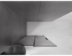 Mexen Velar L, posuvná sprchová zástena Walk-in 100 x 200 cm, 8mm šedé sklo, grafit brúsený, 871-100-003-43-66