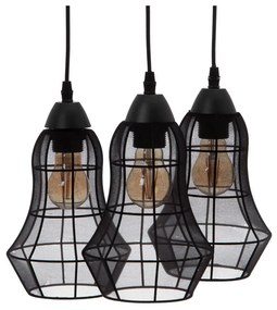 Čierne závesné svietidlo s textilným tienidlom ø 40 cm – Ixia