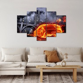 Obraz plamenného autá (150x105 cm)