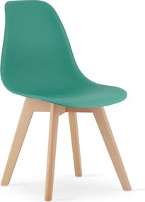 Set štyroch jedálenských stoličiek KITO zelené / naturálne nohy (4 ks)