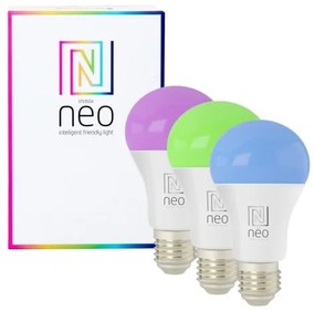 Immax NEO 07712CDO-SADA 3xLED RGB Stmievateľná žiarovka E27/9W/230V Wi-Fi Tuya+DO