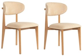 Sada jedálenských stoličiek Lionte Beige and LightOak, 2 ks