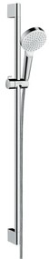 Hansgrohe Crometta, sprchová sada 1jet so sprchovou tyčou 90 cm, biela/chrómová, HAN-26537400
