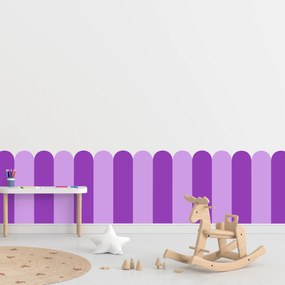 PIPPER. Textilná samolepiaca tapeta - Oblúk - Fialová farba Farba: Kombinácia, Veľkosť: 60 cm