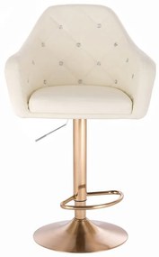 LuxuryForm DESIGN Barová stolička ROMA na zlatom tanieri - krémová