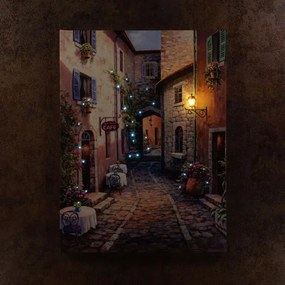 Nexos 74528 Nástenná maľba- Staré mesto, 31 LED, 30 x 40 cm