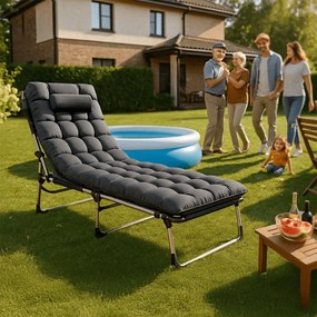 Záhradné lehátko s matracom a nastaviteľným operadlom VENUS