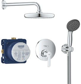 GROHE Get sprchový systém pod omietku s pákovou batériou, horná sprcha 1jet EcoJoy priemer 210 mm, ručná sprcha 2jet, chróm, 25220001