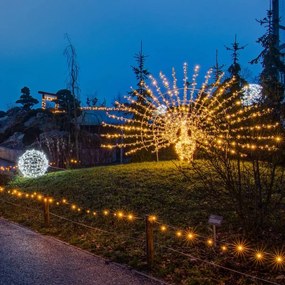 DECOLED Svetelná reťaz LED 5 m, teplá biela, 60 diód, IP67, čierny kábel