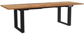 Výškovo nastaviteľný stôl OfficeTech Strong 240 x 80 cm, čierna podnož, dub zlatý
