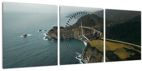 Obraz - Útes v oceáne (s hodinami) (90x30 cm)