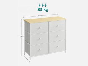 Komoda so zásuvkovými boxmi HESTO 80x71 cm, biela/sivá