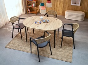 Rozkladací jedálenský stôl Pivot 102/141 cm dub artisan/čierny buk
