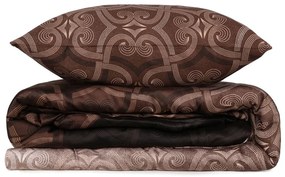 Hnedé obliečky na dvojlôžko z bavlneného saténu 200x200 cm Pandora – Mijolnir