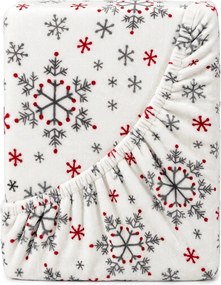4Home Vianočné prestieradlo mikroflanel Snowflakes, 180 x 200 cm