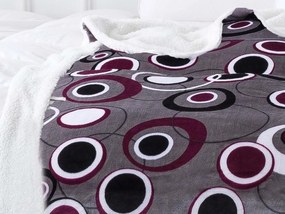XPOSE® Mikroplyšová deka HEDVIKA s baránkom - sivá/slivková 200x220 cm