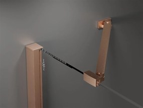 Mexen Velar Duo, sprchový kút s posuvnými dverami 90(dvere) x 80(dvere) cm, 8mm číre sklo, medená matná profil, 871-090-080-02-65