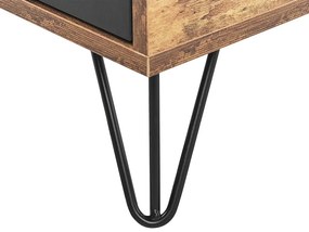 Nočný stolík s 2 zásuvkami tmavé drevo/čierna ARKAN Beliani