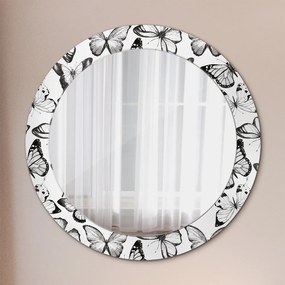 Okrúhle ozdobné zrkadlo Motýľ fi 70 cm