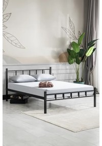 Kovová dvojlôžková posteľ ORMEL 160x200 cm čierna nosnosť 200 kg