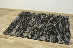 Koberec Allora Plus C654A lesklý čierny / žltý