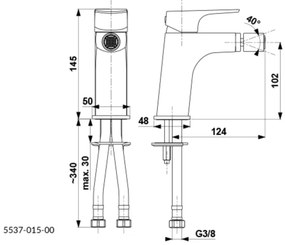 KFA Armatura 5537-015-81 - Bidetová batéria + výpust MOKAIT mosadz/matná čierna