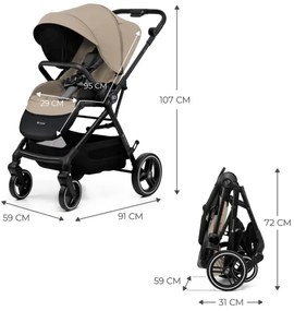 KINDERKRAFT SELECT - Športový kočík YOXI pieskovo-béžový