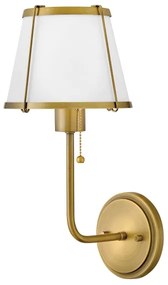 Hinkley HK-CLARKE1-DBR-OW - Nástenná lampa CLARKE 1xE27/40W/230V mosadz/biela