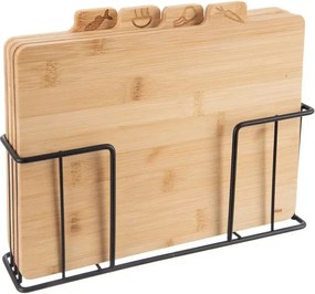 Orion Set 4 ks bambusových dosiek v praktickom stojane