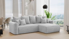 Rohová sedačka Baria (P) (svetlosivá). Akcia -20%. Vlastná spoľahlivá doprava až k Vám domov. 1133098